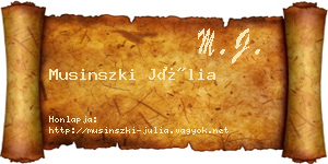 Musinszki Júlia névjegykártya